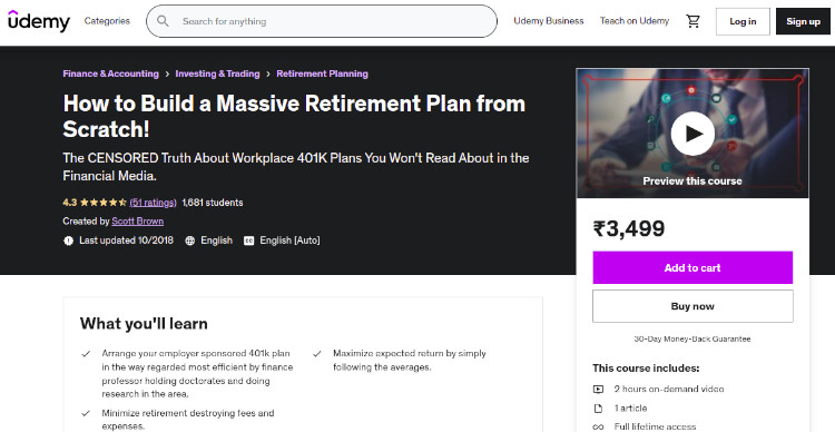 How to Build a Massive Retirement Plan from Scratch by Scott Brown on Udemy